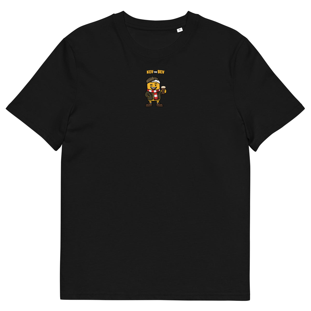 Flat Cap Classic Tee in Black, front