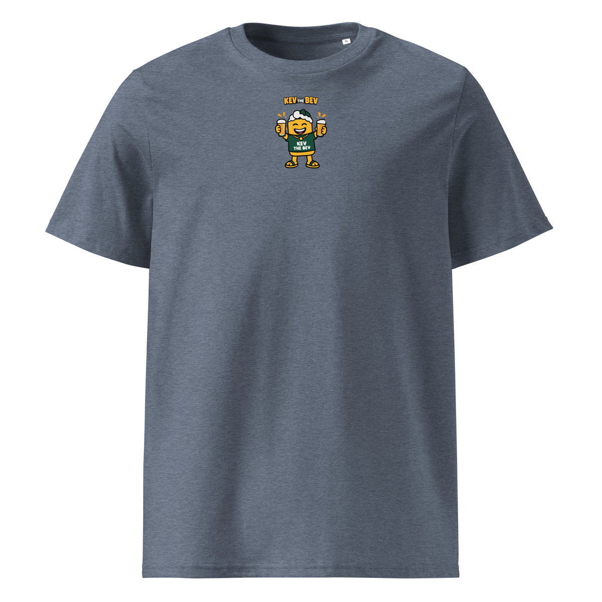 Double Cheers Classic Tee in Dark Heather Blue, front