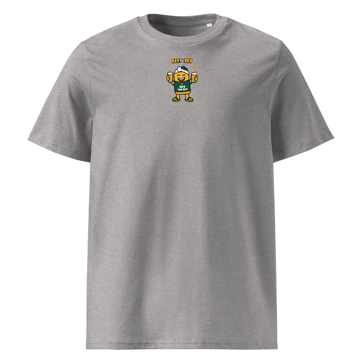 Double Cheers Classic Tee in Heather Grey, front