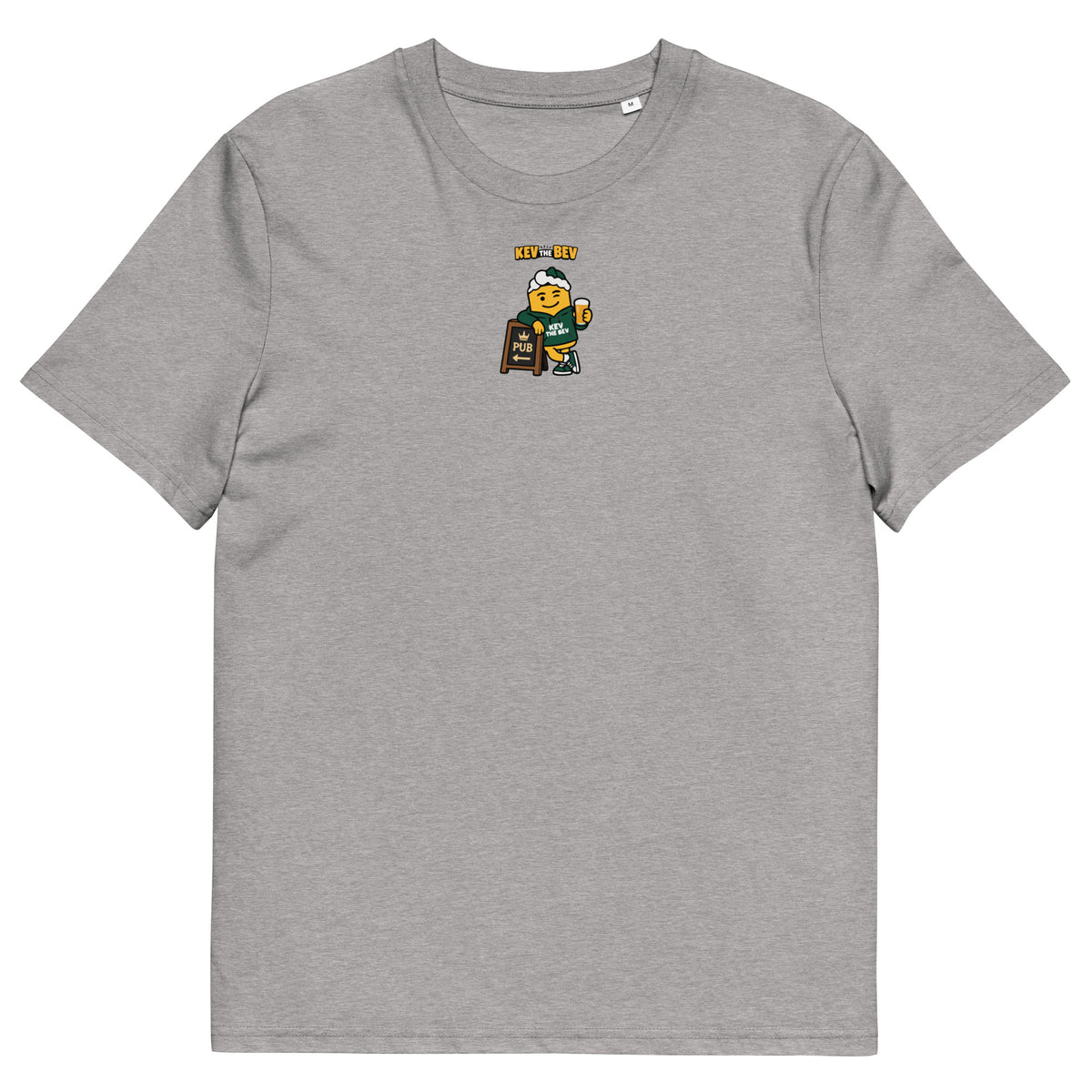 Pub Sign Classic Tee in Heather Grey, front