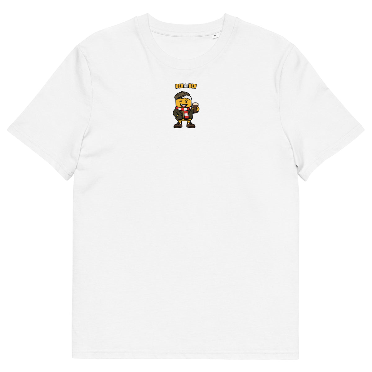 Flat Cap Classic Tee in White, front