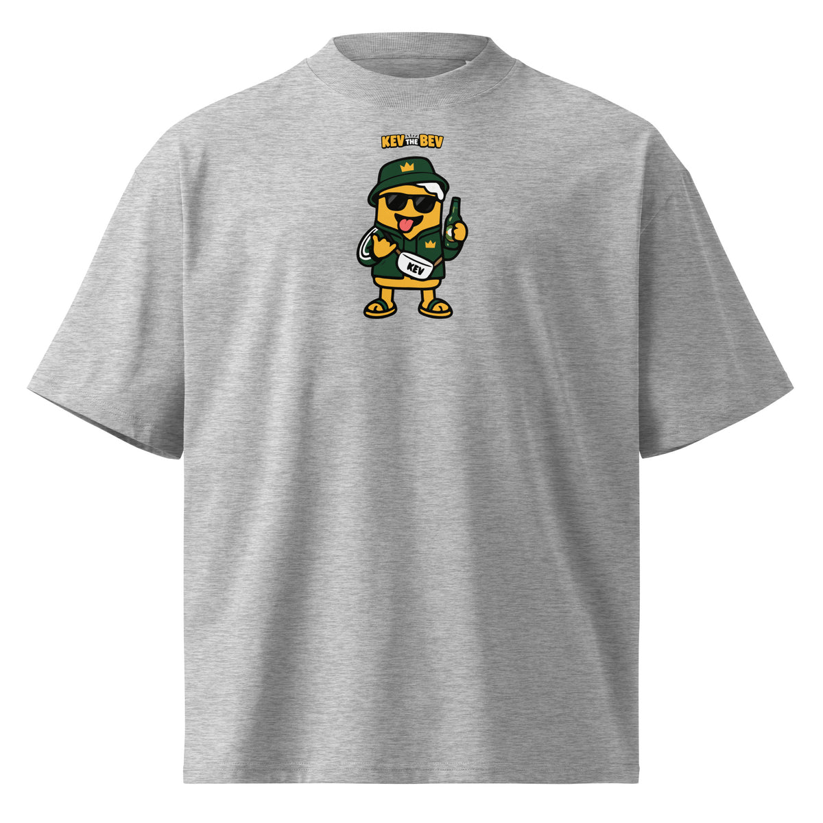 Bucket Hat Tee — Heather Grey, front