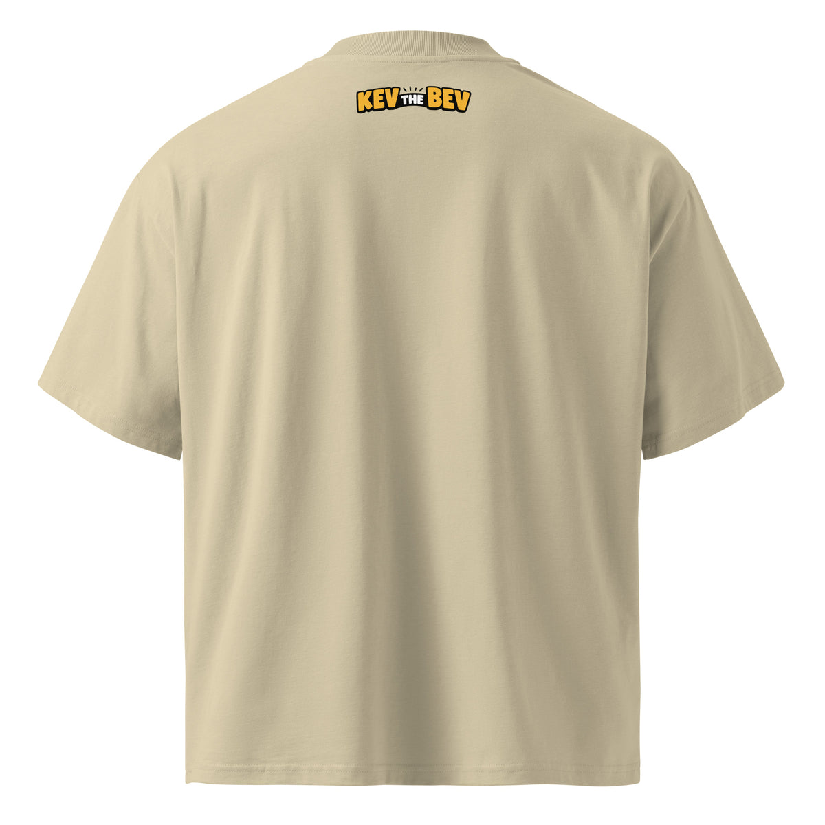 Double Cheers Tee — Stone, back