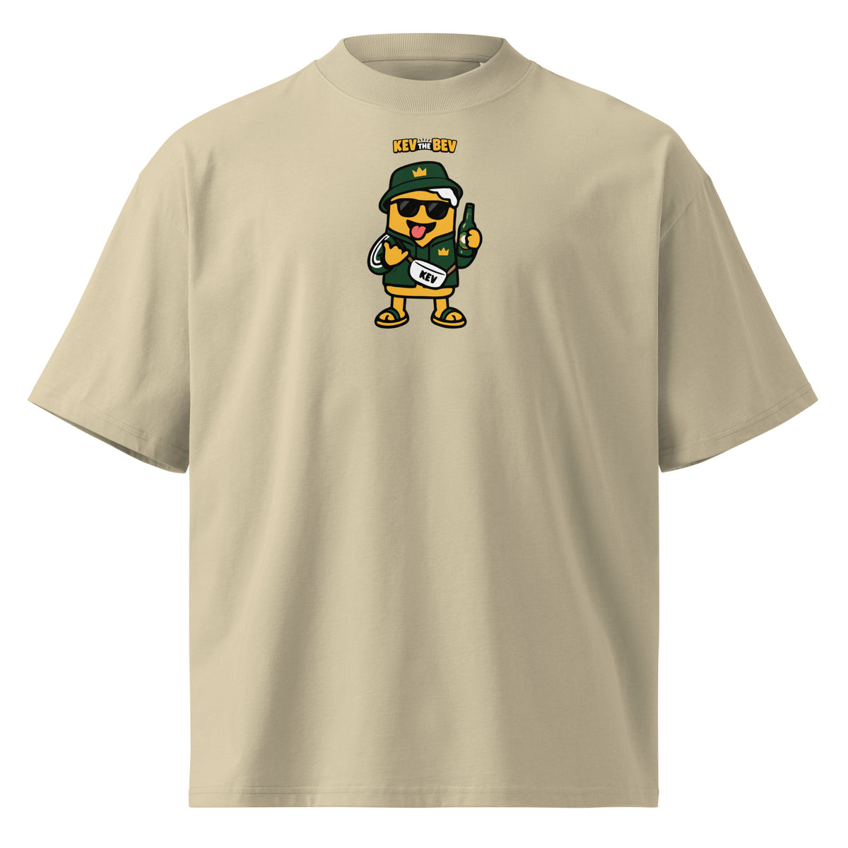 Bucket Hat Tee — Stone, front