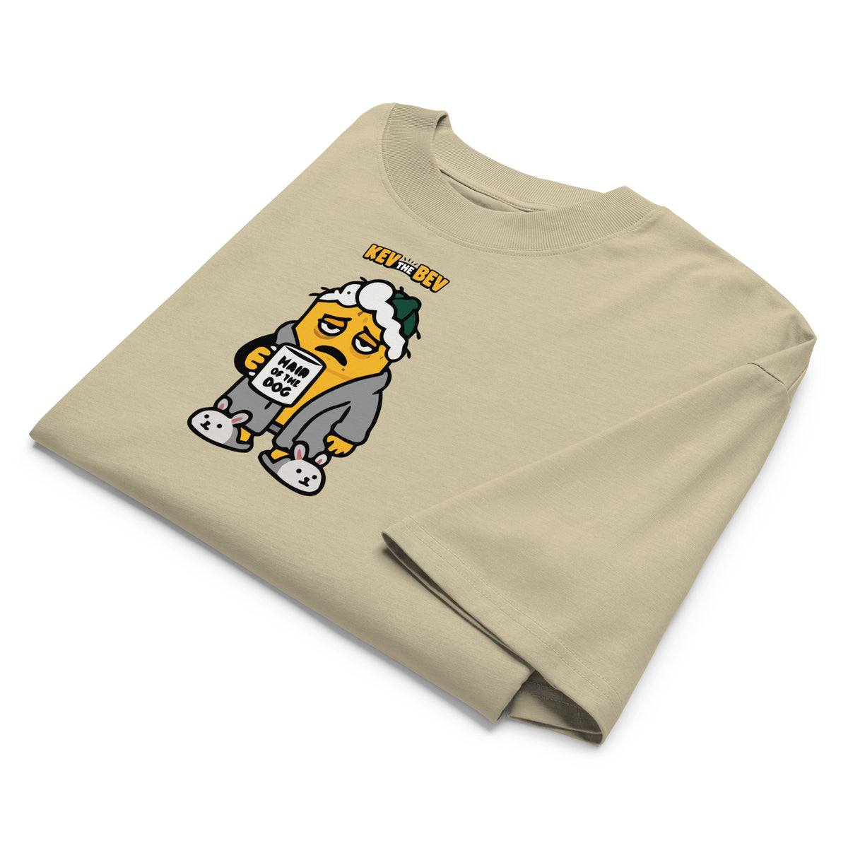 Hair of the Dog Tee — Stone, folded
