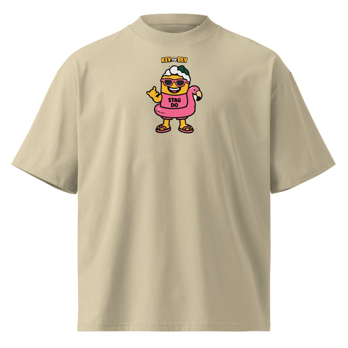 Stag Do Tee — Stone, front