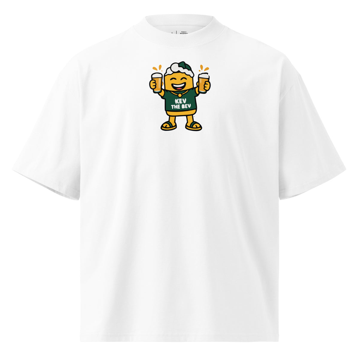 Double Cheers Tee — White, front