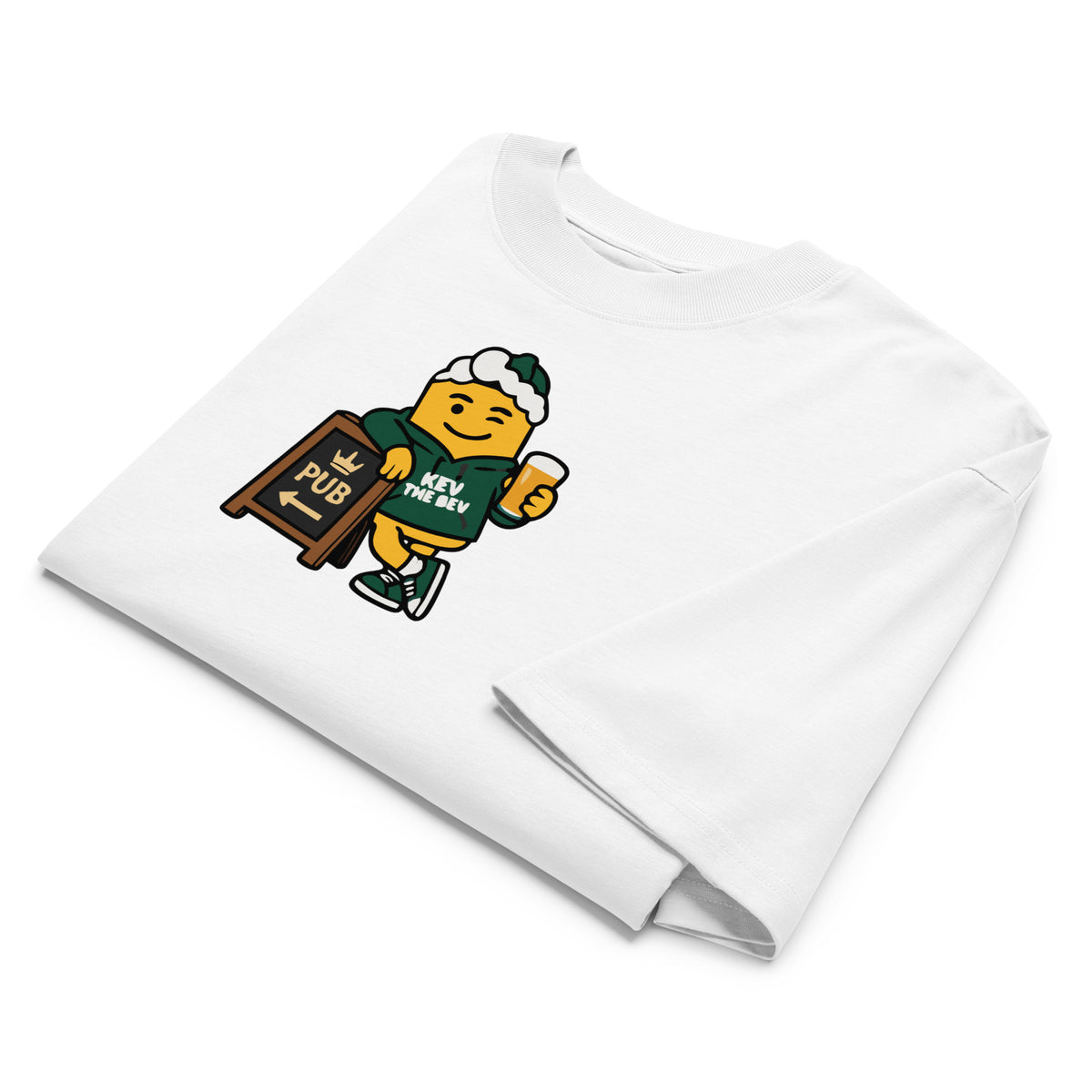 Pub Sign Tee — White, front